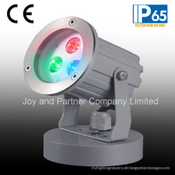 IP65 3W RGB im Freien LED Garten-Punkt-Licht mit Unterseite (JP83033)